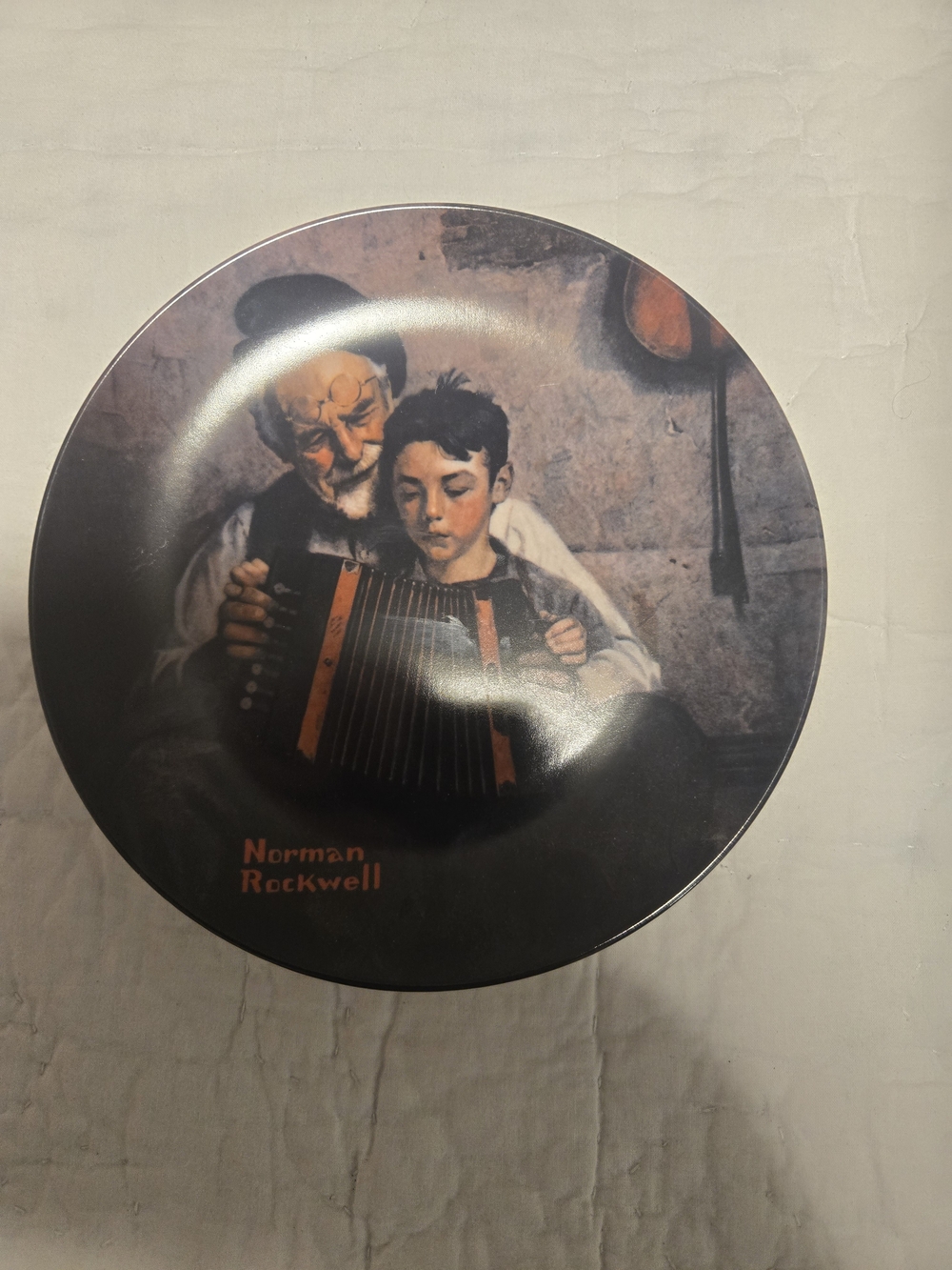 Norman Rockwell Collector Plate - Boy and Accordion, The Music Maker